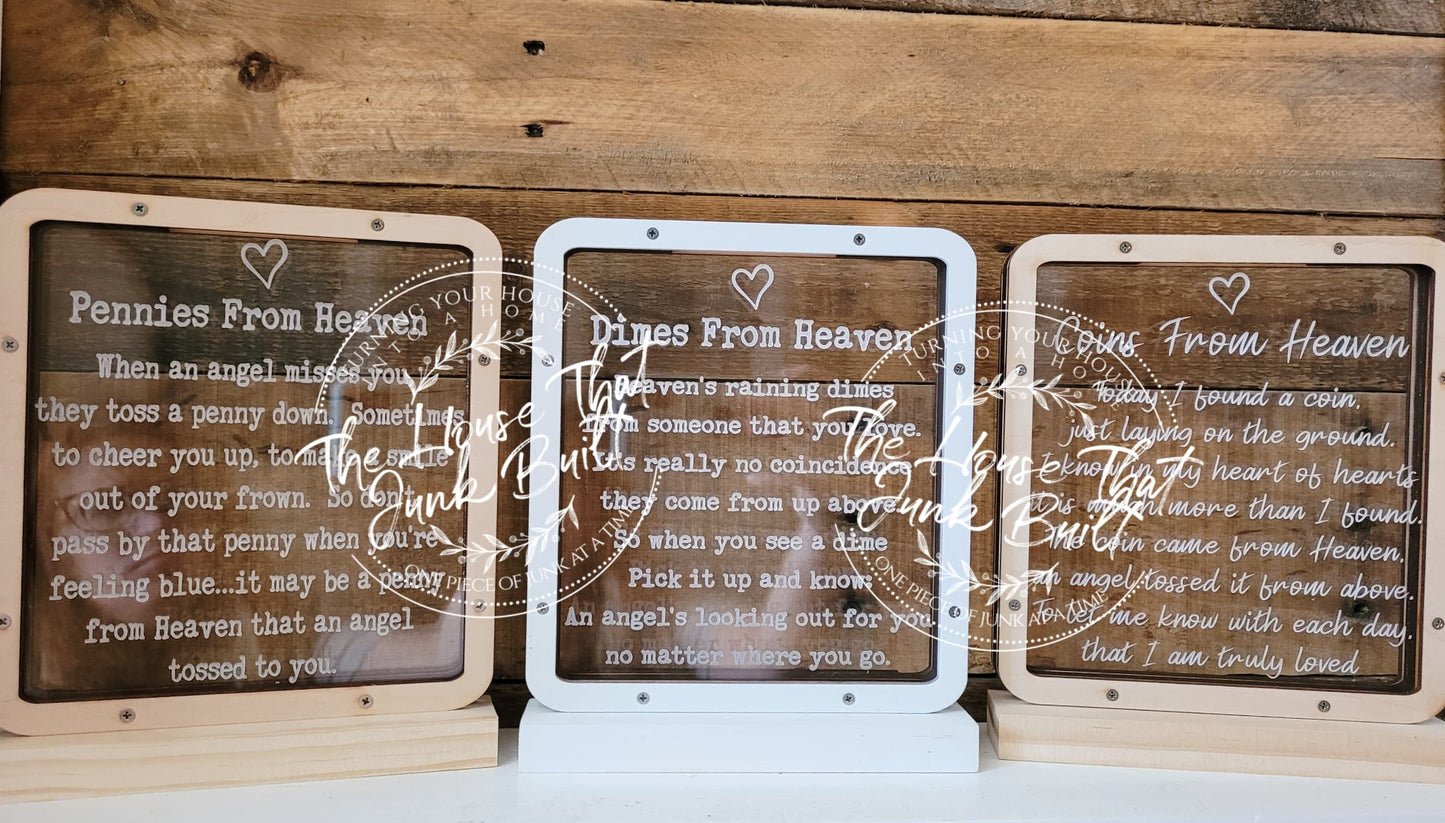 Pennies Dimes Coins From Heaven Small Standing