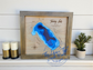 Handcrafted Wood Lake Map | Custom Framed Layered Lake Wall Art