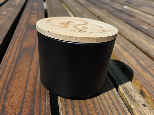 12 oz Matte Black Candle Jar With Lid