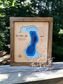 Handcrafted Wood Lake Map | Custom Framed Layered Lake Wall Art
