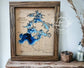 Handcrafted Wood Lake Map | Custom Framed Layered Lake Wall Art