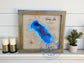 Handcrafted Wood Lake Map | Custom Framed Layered Lake Wall Art