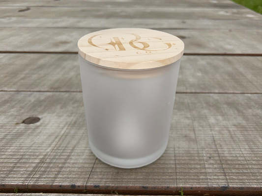 12 oz Frosted Clear Matte Candle Jar with Lid