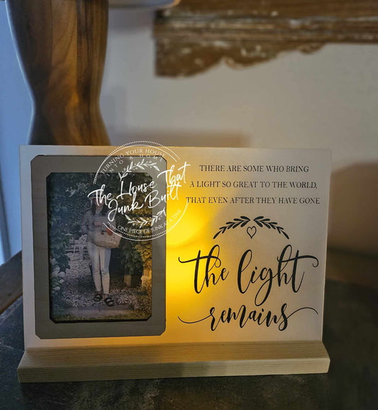 Memorial photo frame with poem/verse