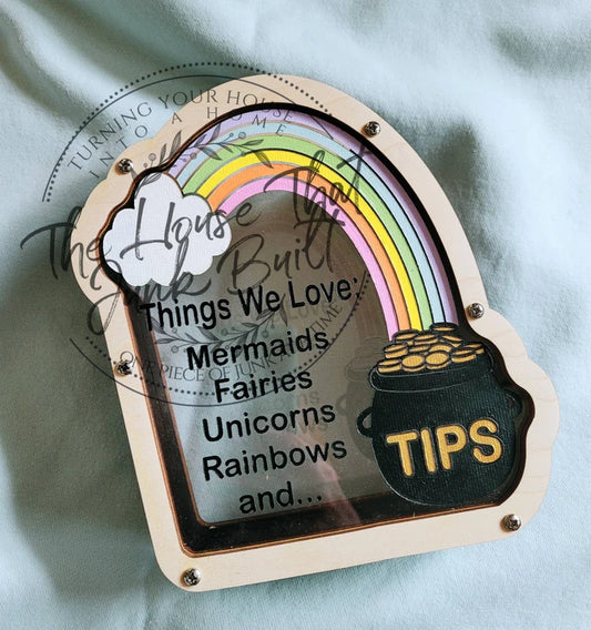 Tip Jar Rainbow Pot of Gold