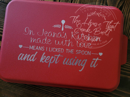 Cake Pan with Engraved lid 9x13