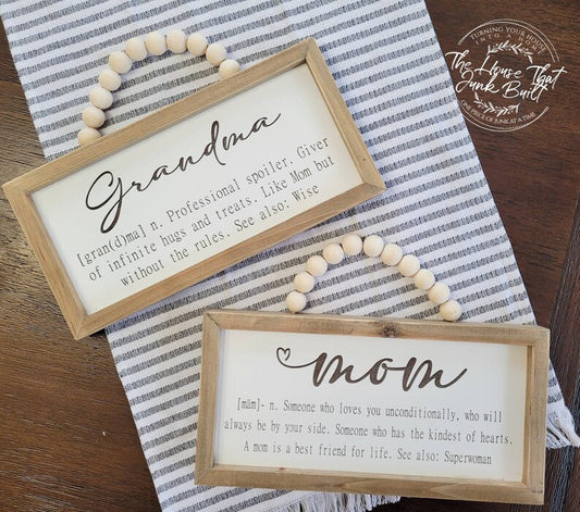 Definition Sign Grandma Mom